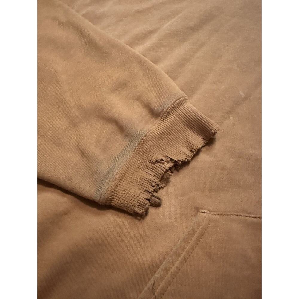 Vintage 90s Light Brown Distressed Carhartt Workwear Hoodie - Picture 5 of 15
